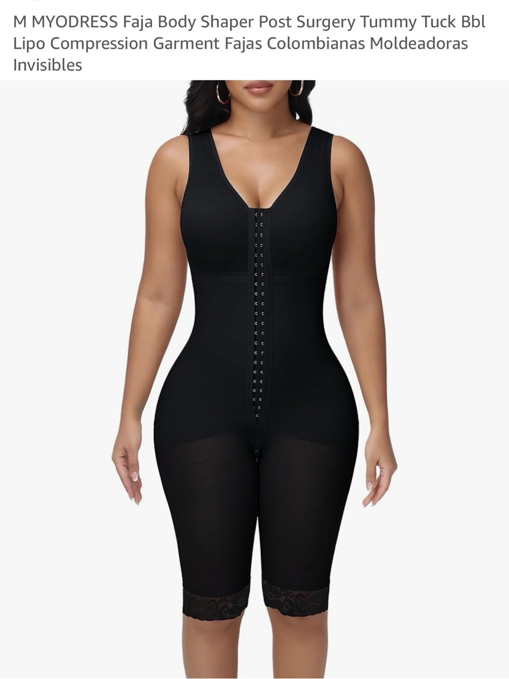 Women's Black Full-Body Shaper Compression Bodysuit